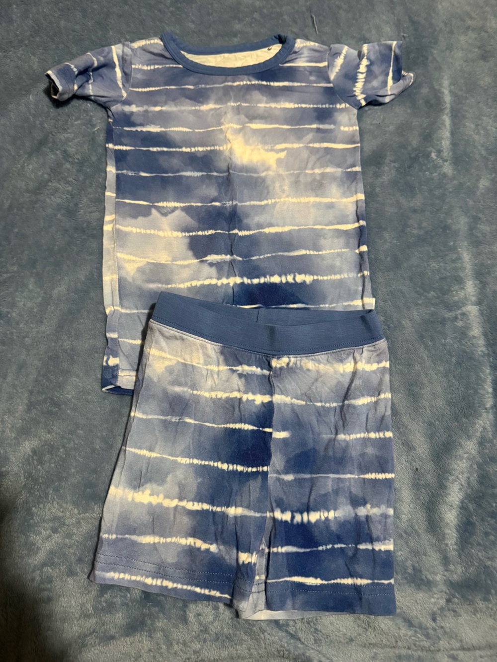 Little Sleepies Blue and White Tie-Dye Jogger Pants